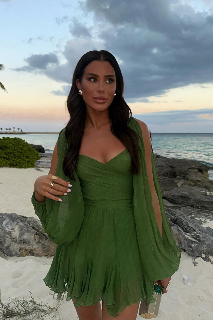 Vida Mini Dress- Olive - Angel Lane Clothing